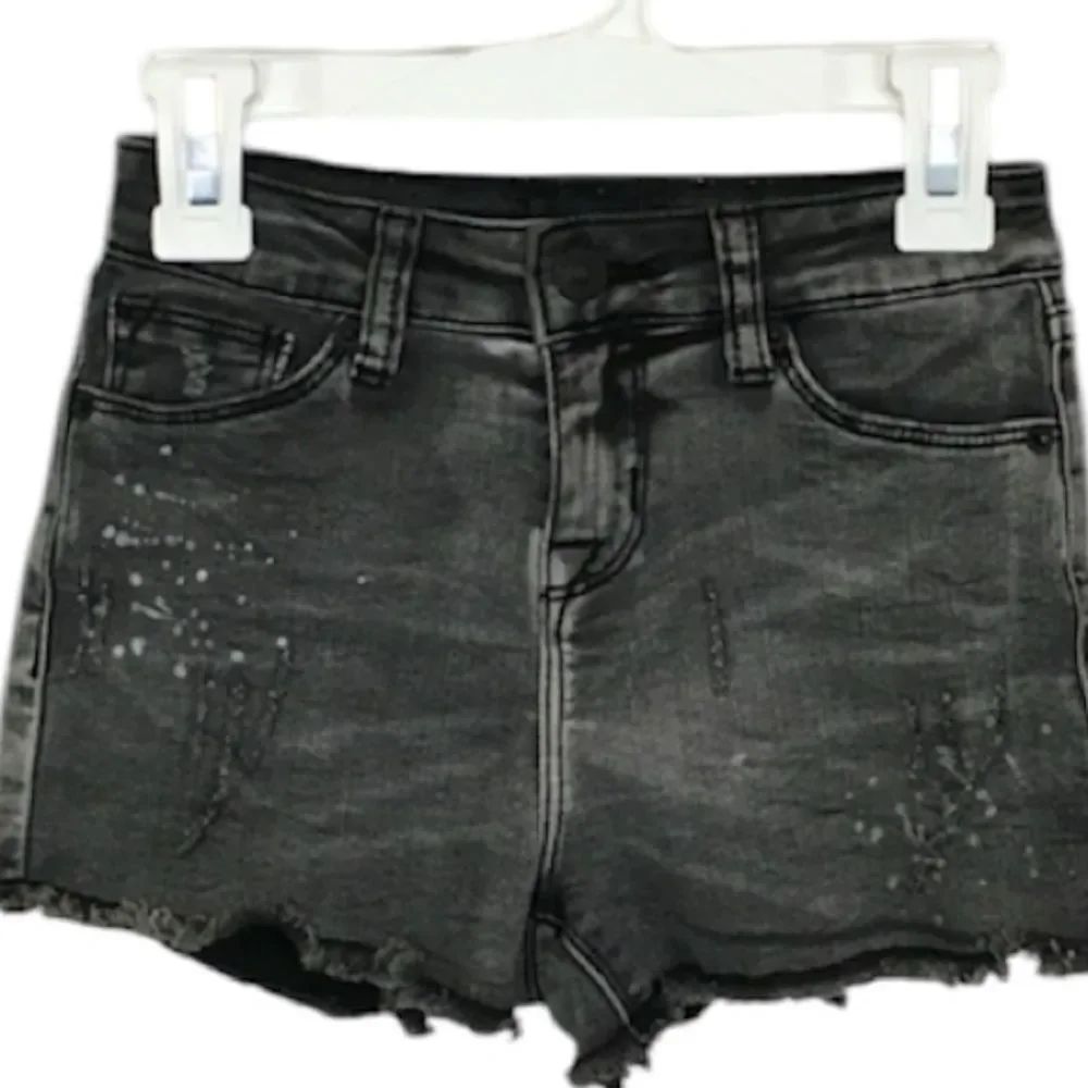 Hudson Black Black Wash Raw Hem Distressed Shorts Size 8